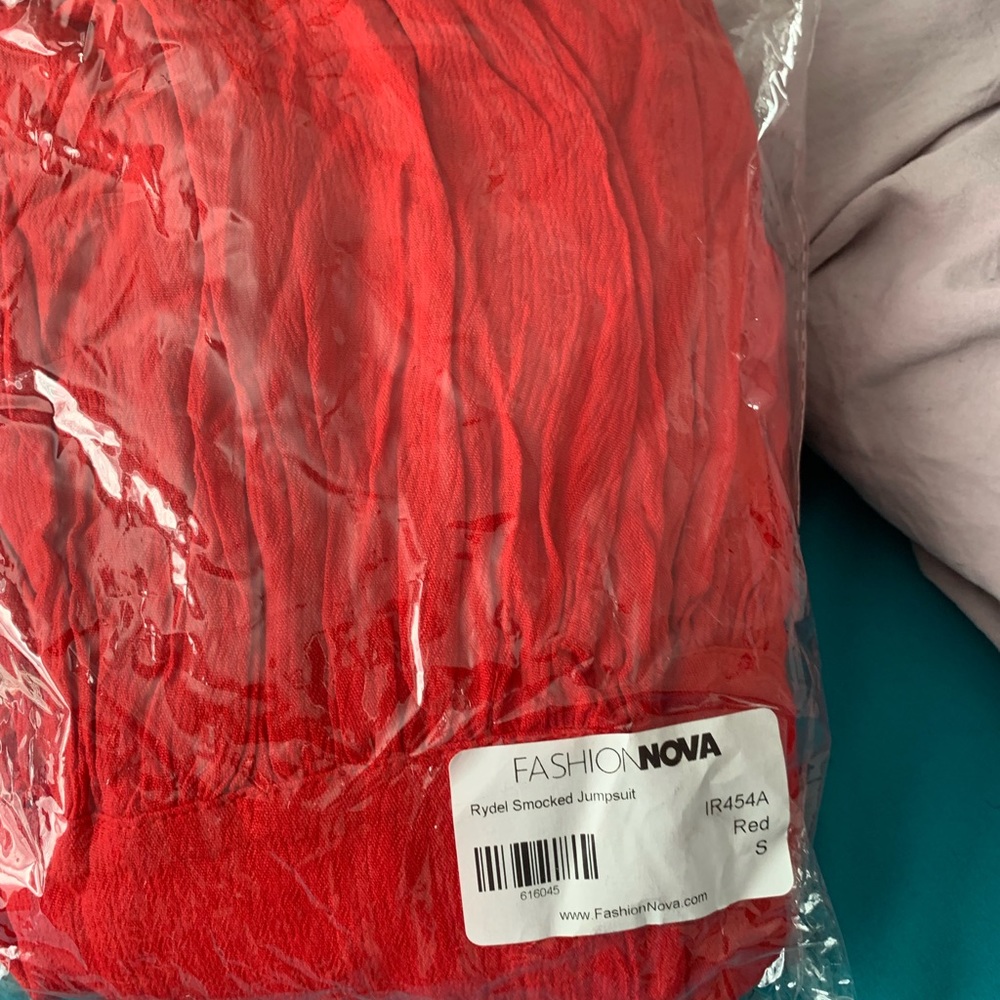 Fashion Nova Red wide leg jumpsuit - Picture 5 of 7